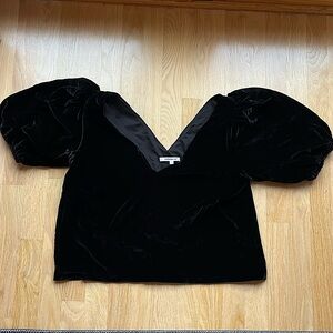 Emerson fry black balloon mod velvet top, medium